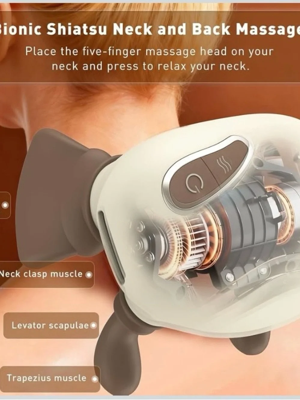 New Wireless Neck Shoulder Massager Portable Rechargeable Electric Massage